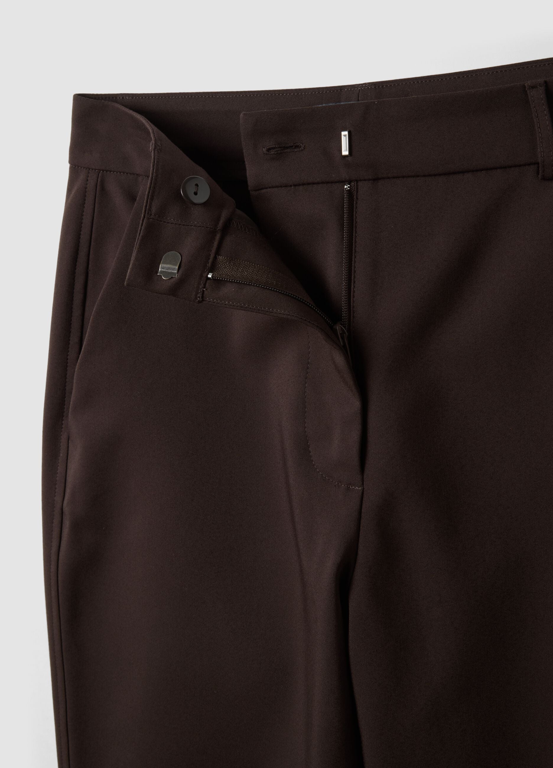 Slim-fit brown stretch cotton trousers