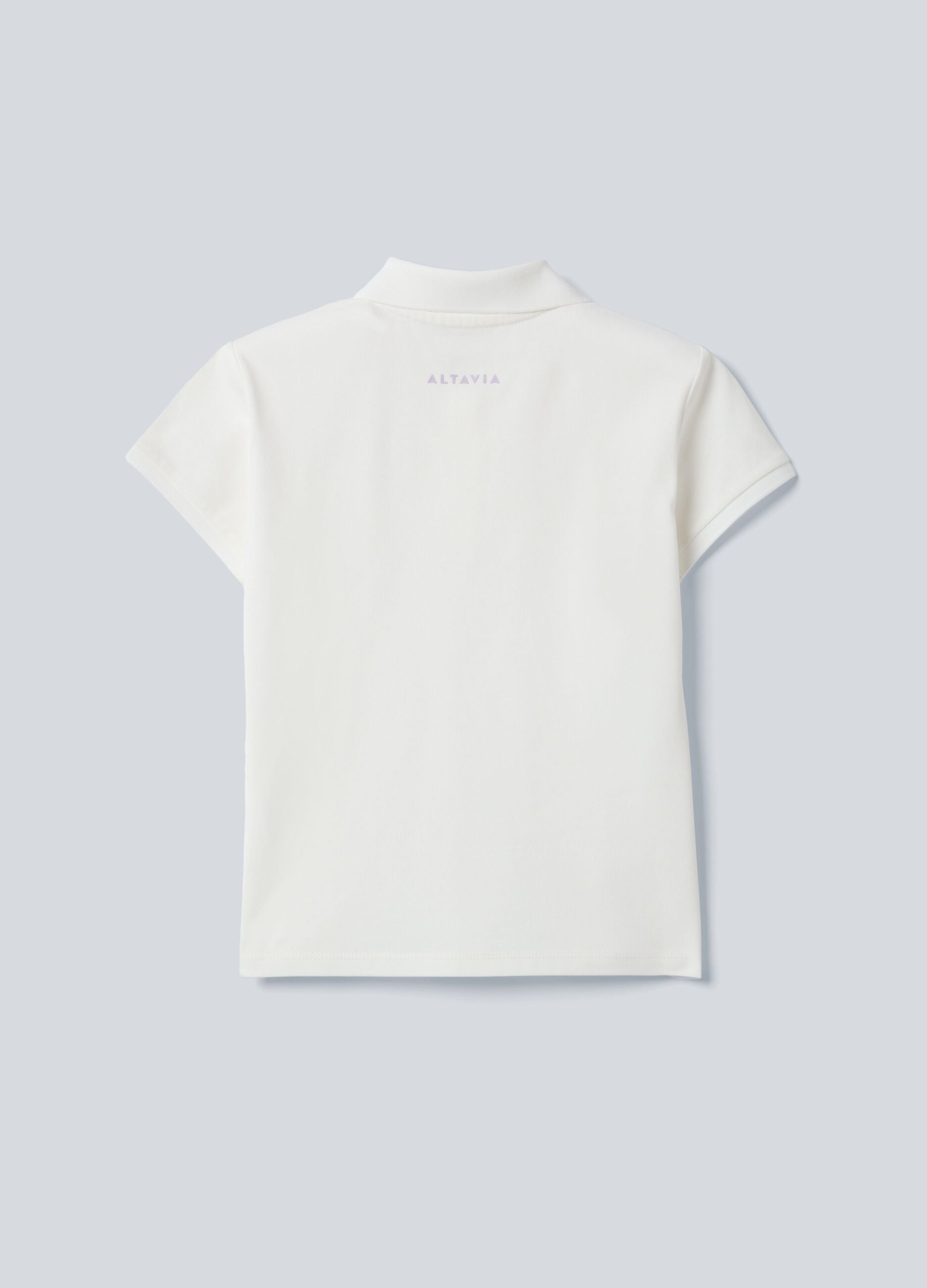 ALTAVIA COURT white sporty polo in stretch cotton