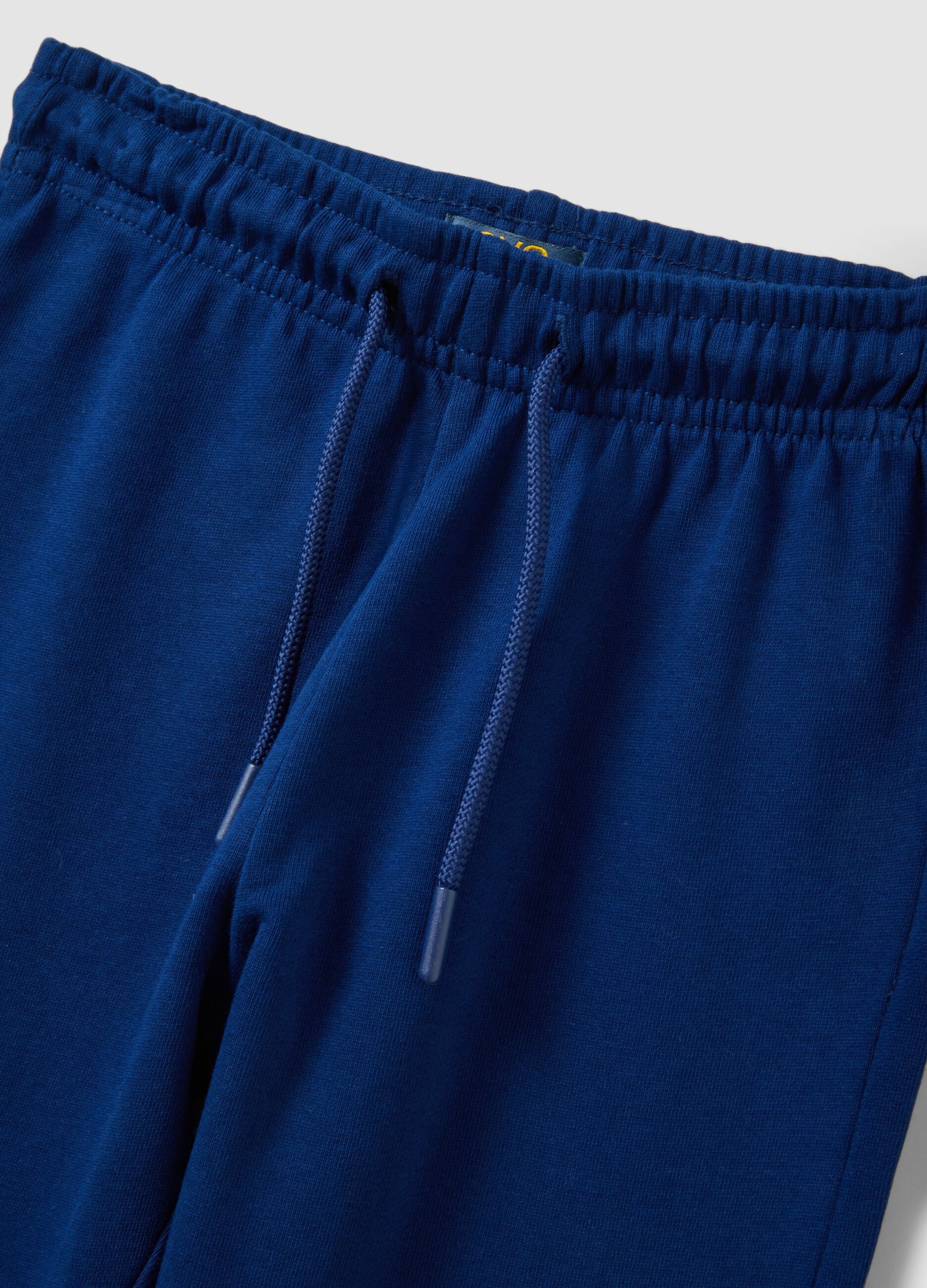 Blue pure cotton tracksuit with crew neck