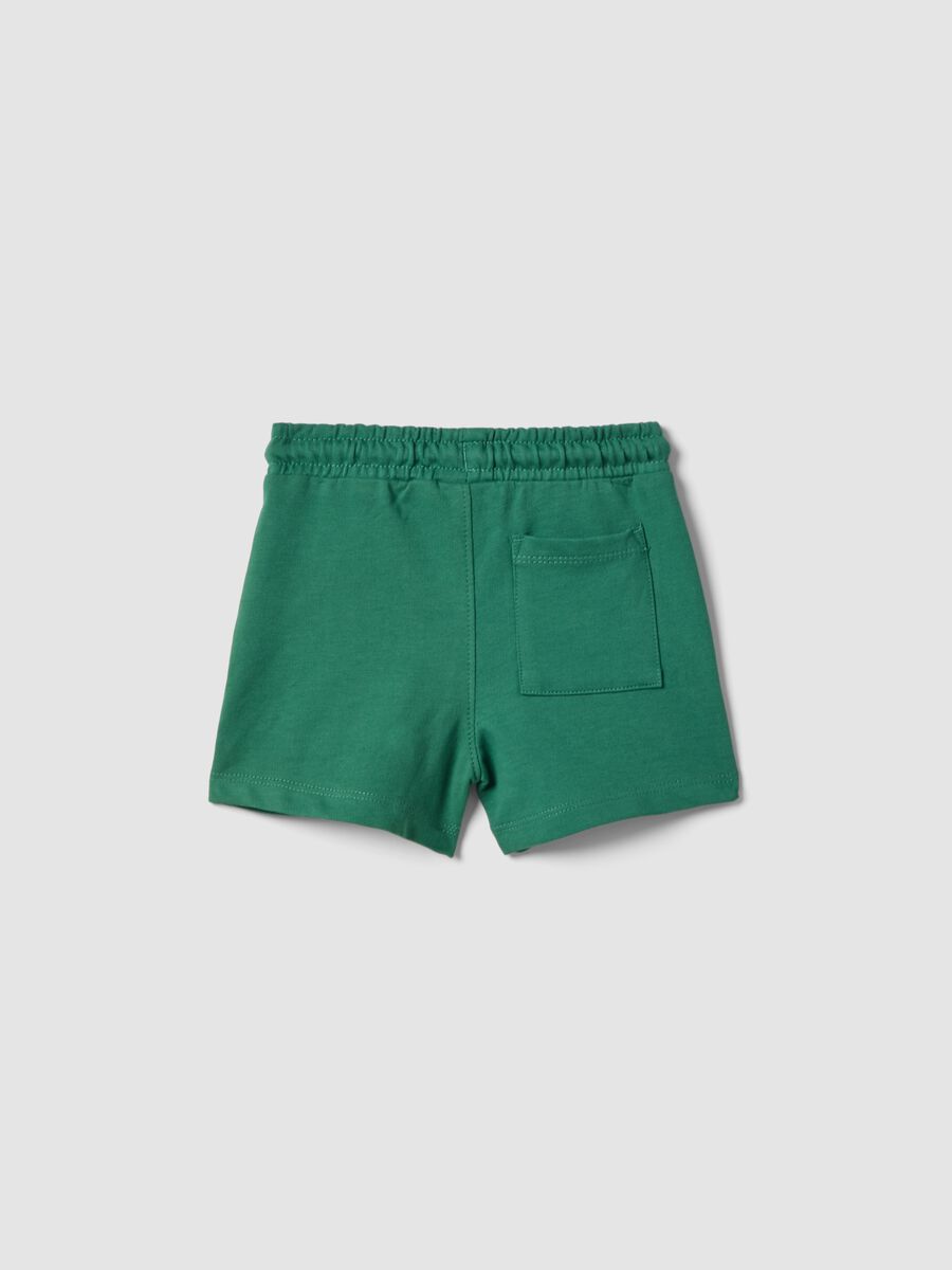 Shorts jogger verdi in puro cotone da bimbo regular fit_1