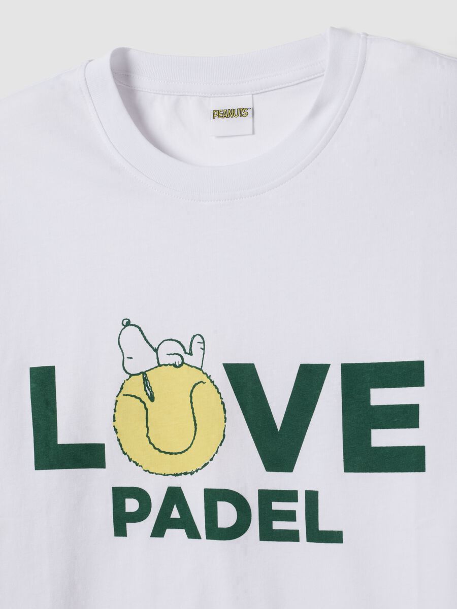White pure cotton T-shirt with front print_5