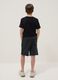 Black pure cotton shorts with elasticated waist_1