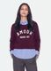 Maglia viola in misto viscosa e lana con scollo a V e inserto camicia_0