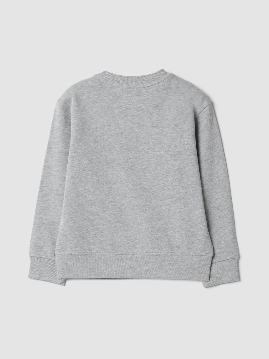 Grey crew-neck sweatshirt in cotton and viscose blend_1