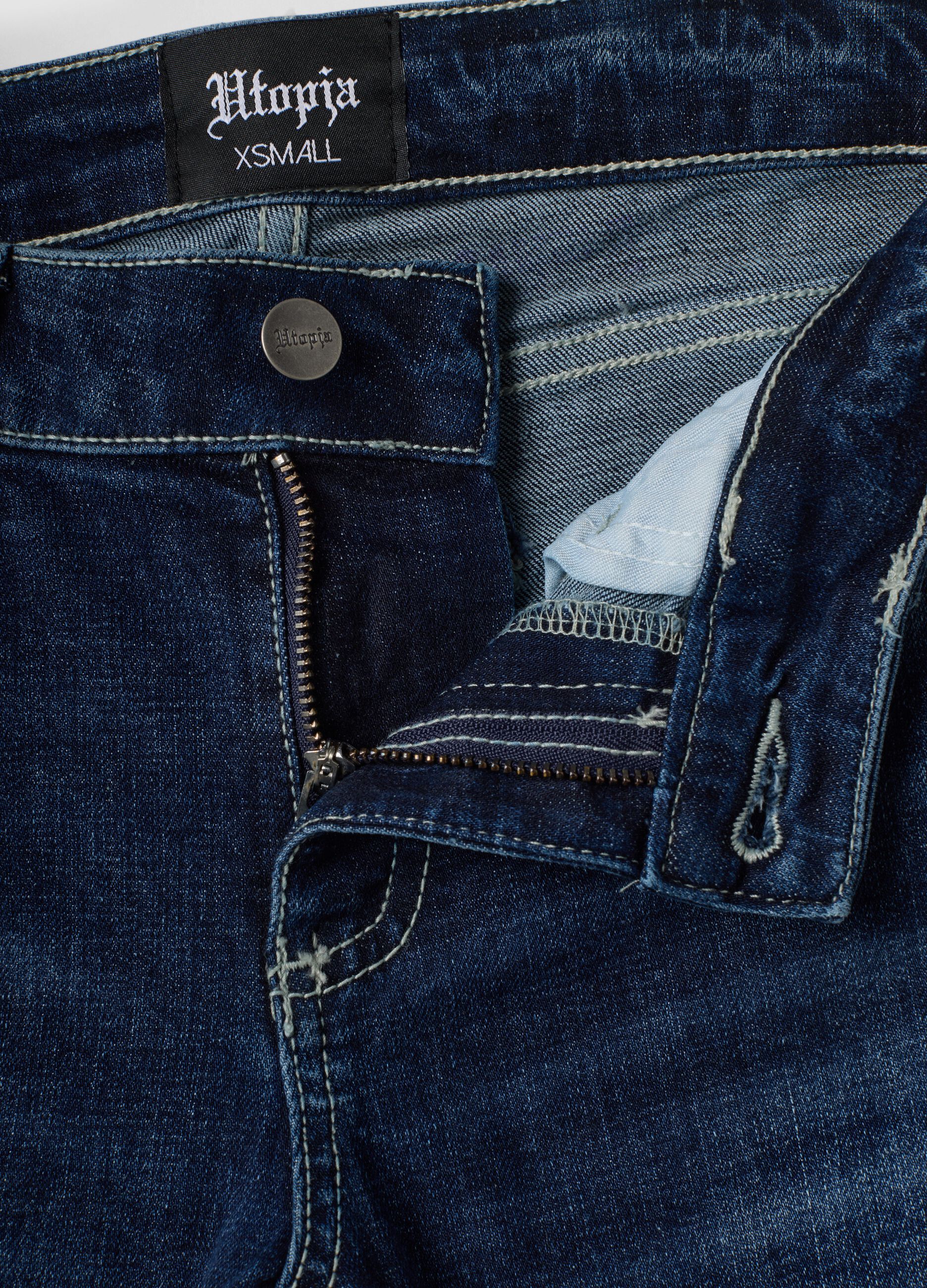 Slim Flare Dark Blue Washed Denim Jeans
