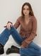 Brown pure cotton regular fit shirt with ruffles_0