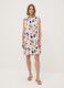 White floral dress in stretch cotton, regular fit_0