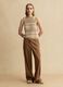 Multicolour cotton blend regular fit tank top with perforated texture_1