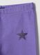 Girls' purple cotton stretch leggings slim fit with star_2