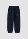 Blue pure cotton joggers with print_0