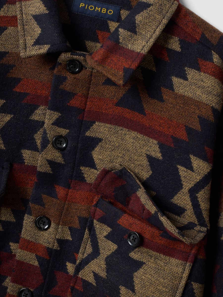 Multicolour geometric-print bowling-collar shacket, oversized fit_6