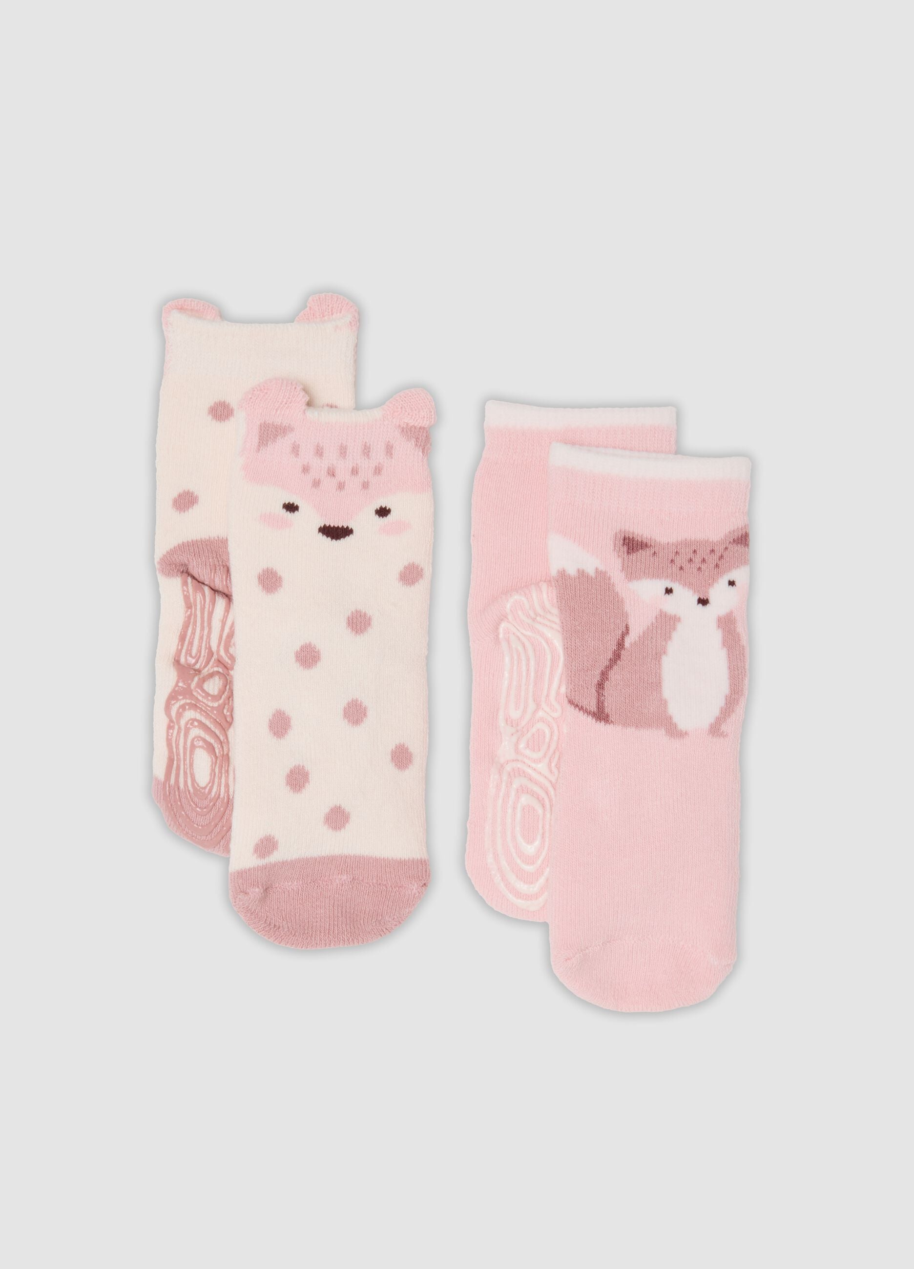 2-pack of pink stretch organic cotton socks