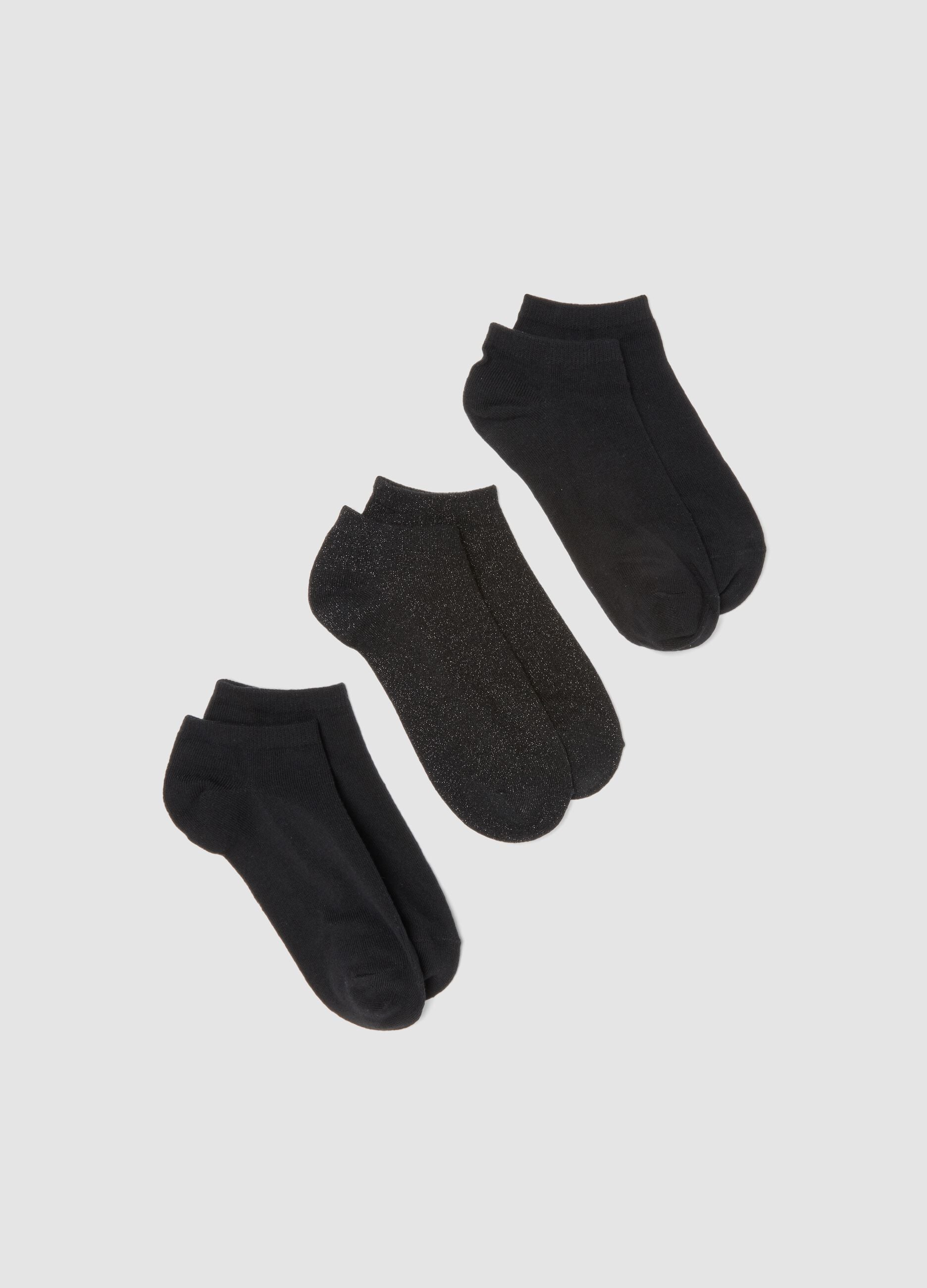 3-pack of black organic cotton ankle socks