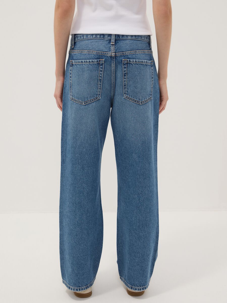 Blue denim pure cotton straight-fit jeans_2