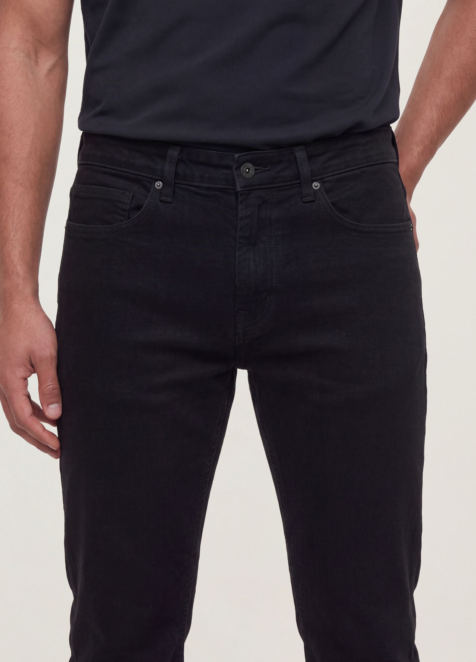 Black slim-fit stretch cotton jeans
