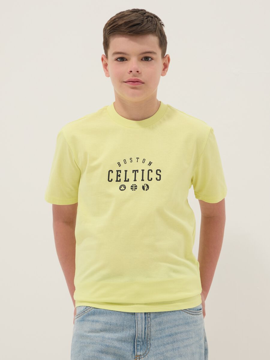 T-shirt in puro cotone gialla da ragazzo relaxed fit Celtics_0