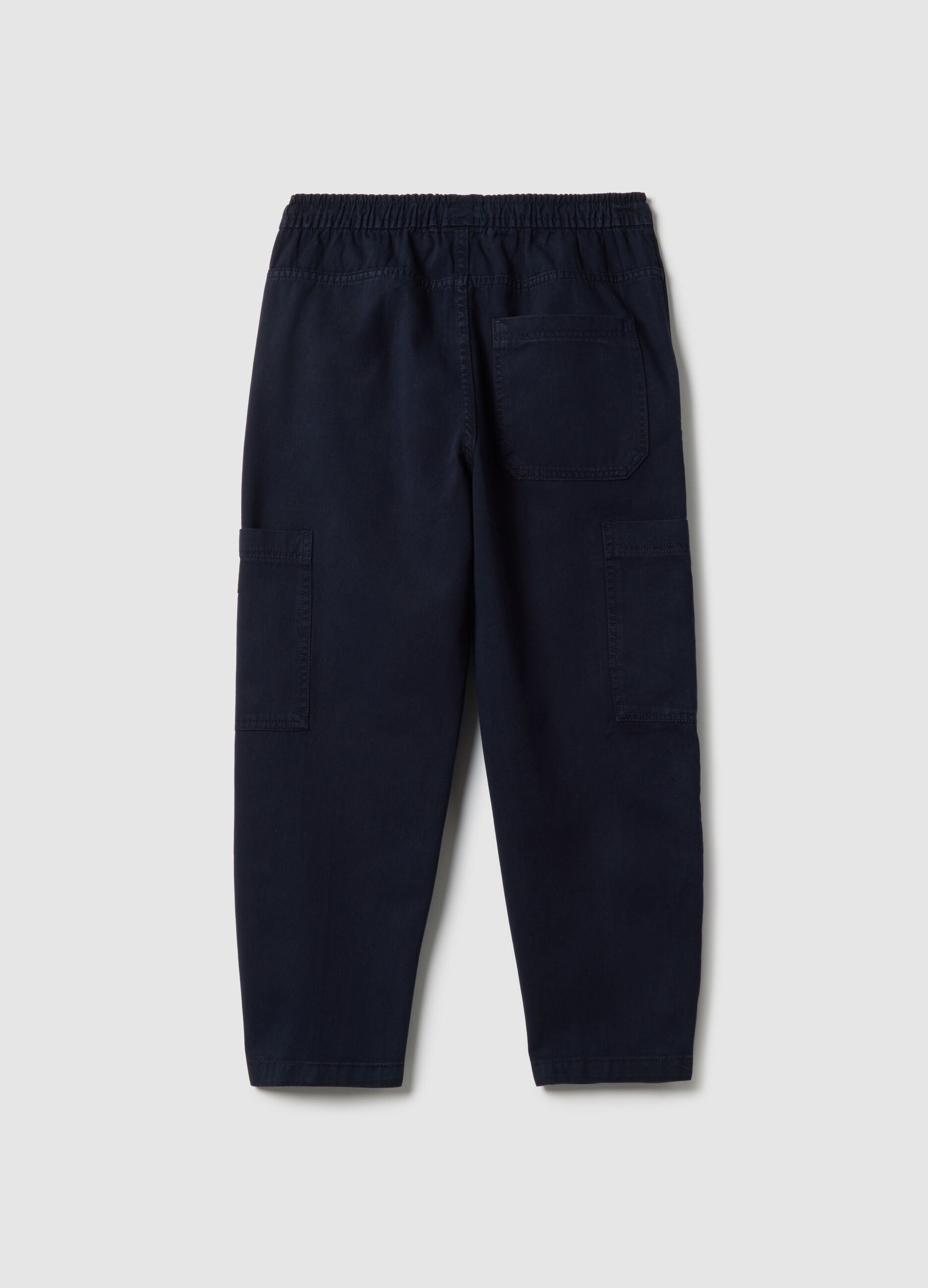Boys' Regular Fit Blue Pure Cotton Jogger Trousers