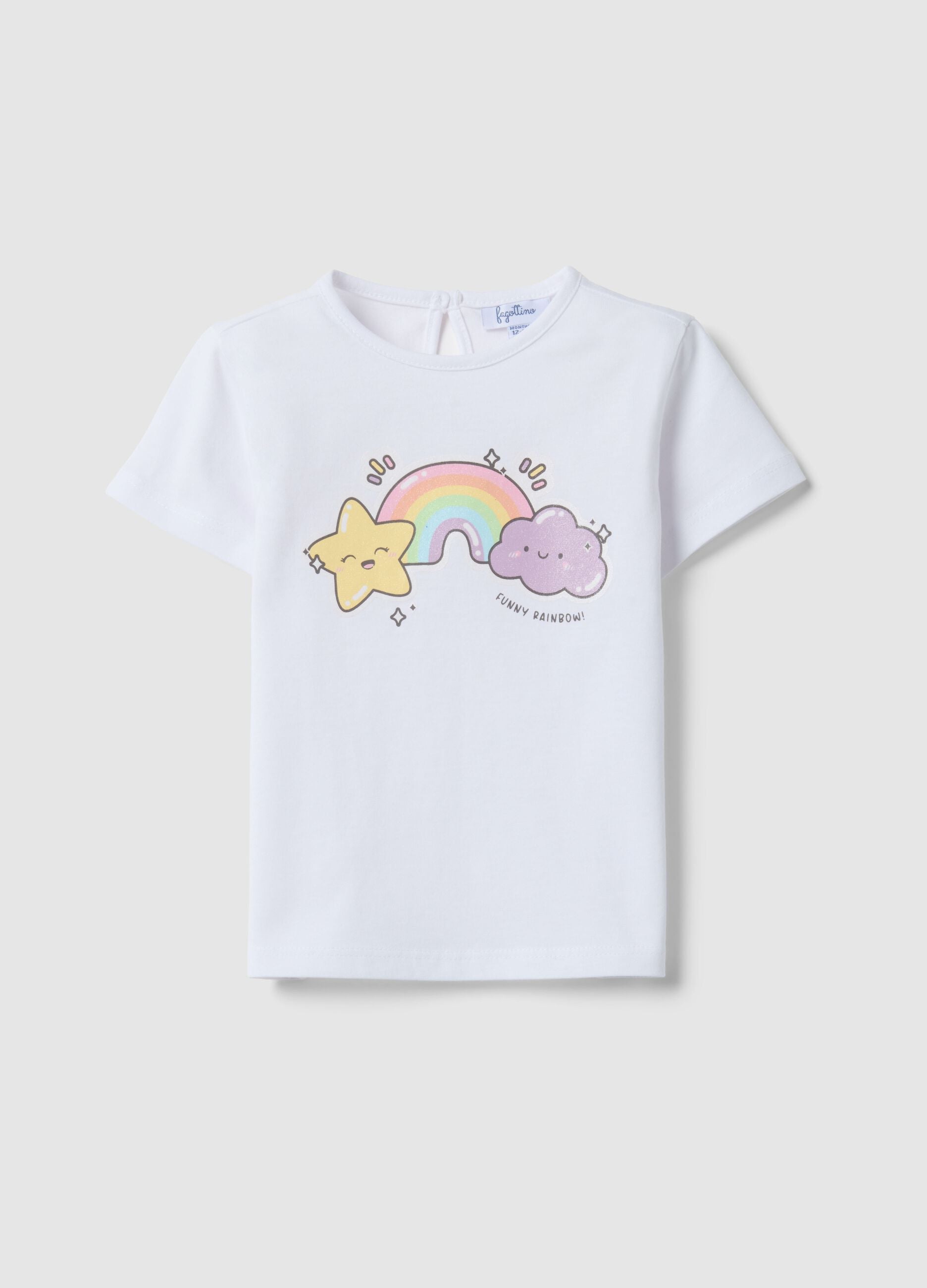 Regular fit pure cotton white t-shirt for girls with prints