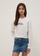 Girls' white crew neck sweatshirt in pure cotton regular fit_0