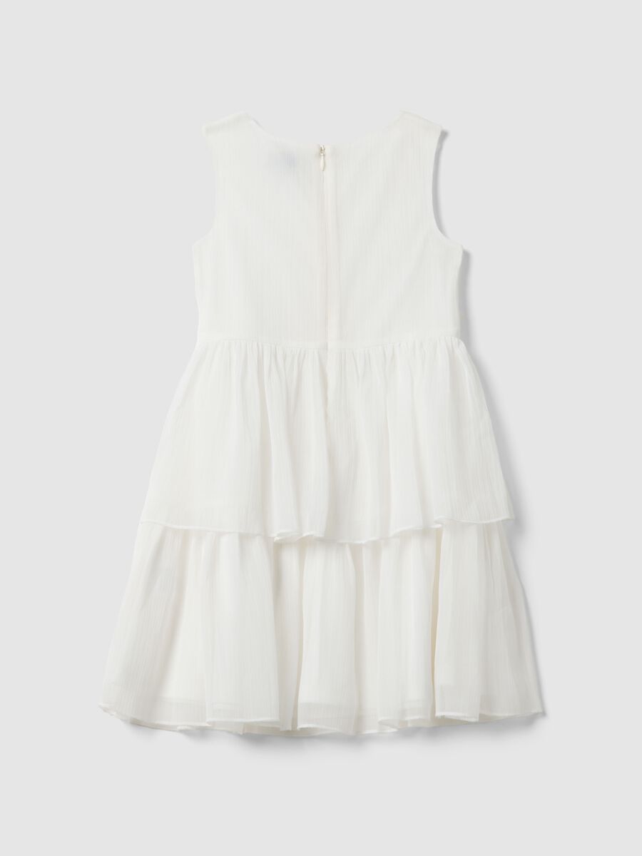 Girls' white regular-fit dress_1