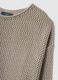 Beige viscose blend sweater regular fit with knit texture_5