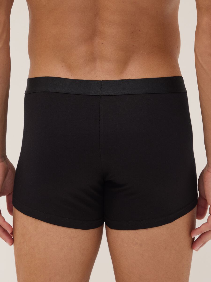 Multipack di cinque boxer neri in cotone organico elasticizzato_2