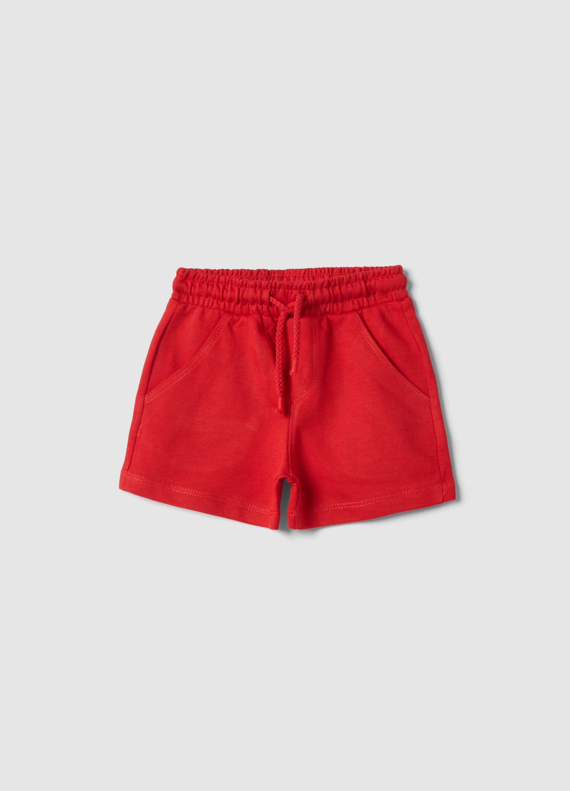 Red pure cotton shorts