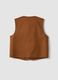 Brown linen and lyocell-blend gilet with applied embroidery_7