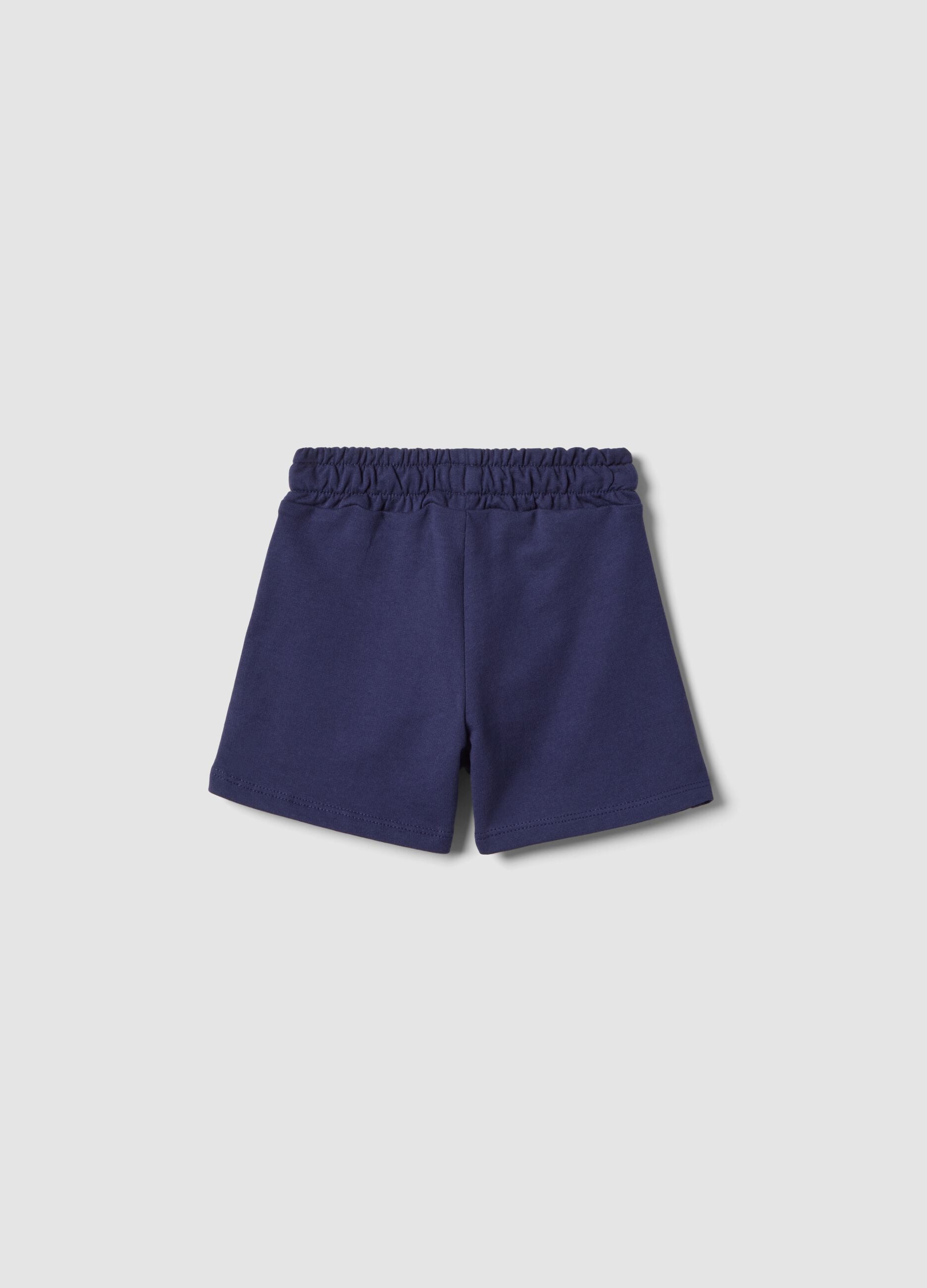 Girls' Regular Fit Blue Pure Cotton Shorts
