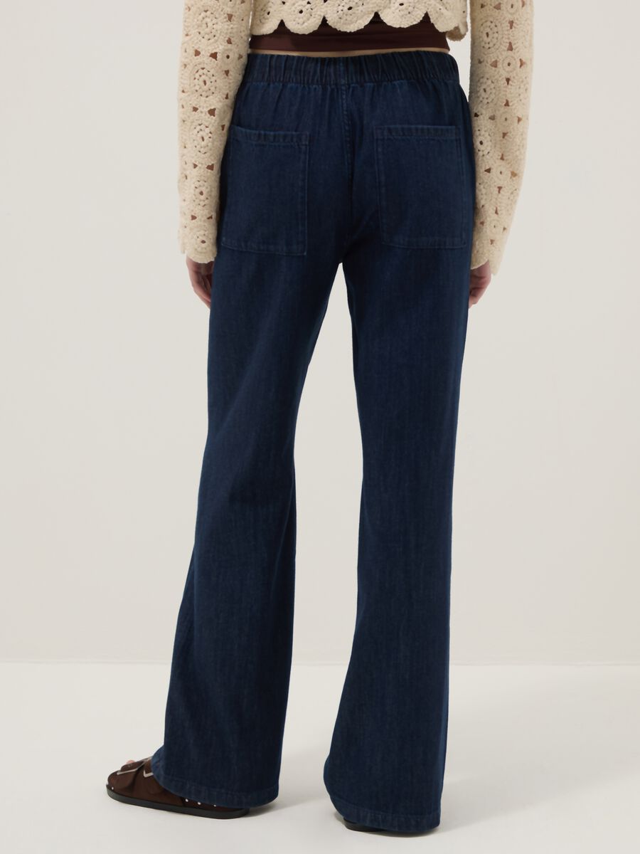 Jeans jogger in puro cotone denim blu relaxed fit_2