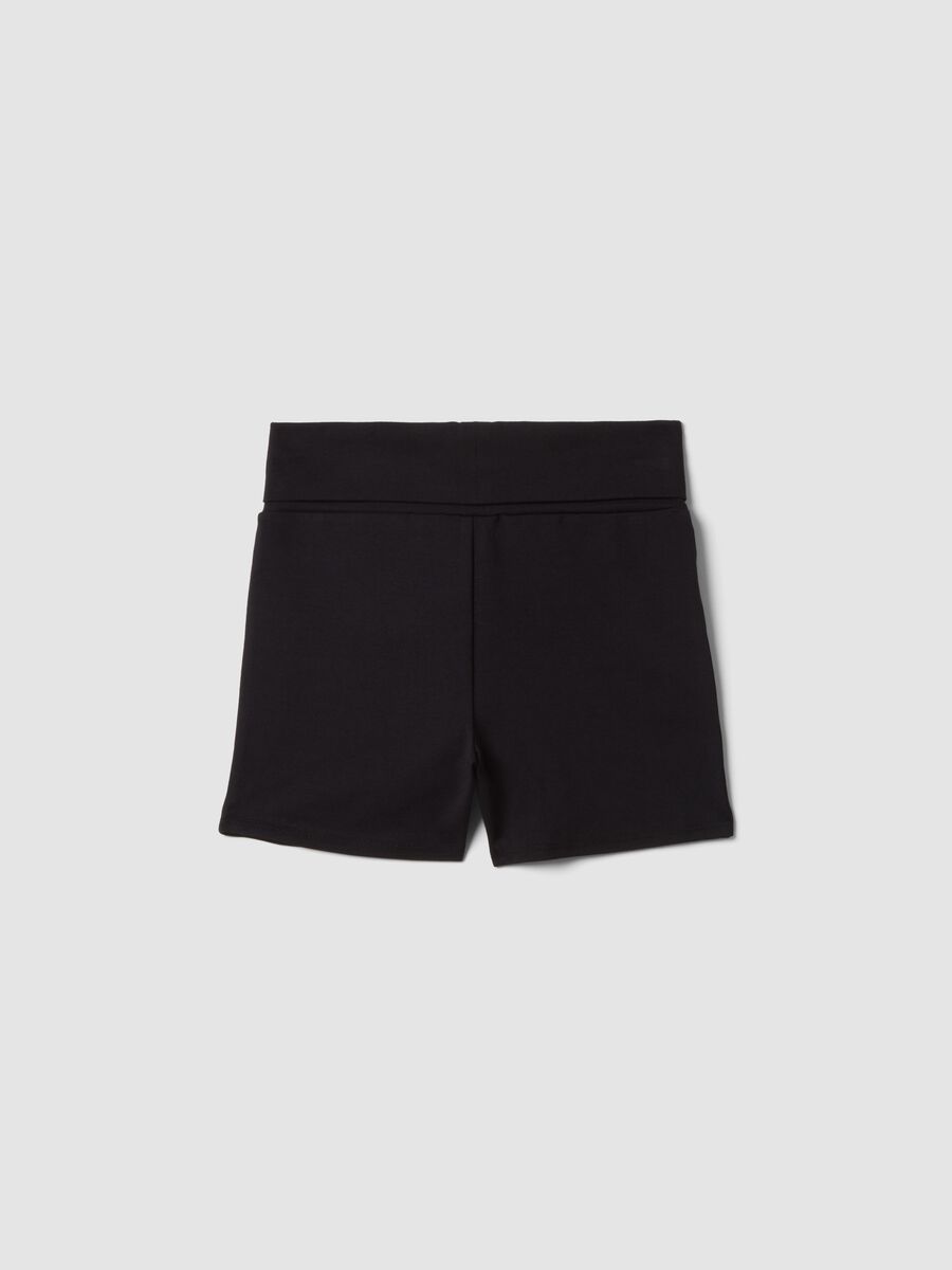 Shorts neri in cotone organico elasticizzato da ragazza slim fit_4
