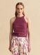 Purple knitted cotton-blend tank top_2