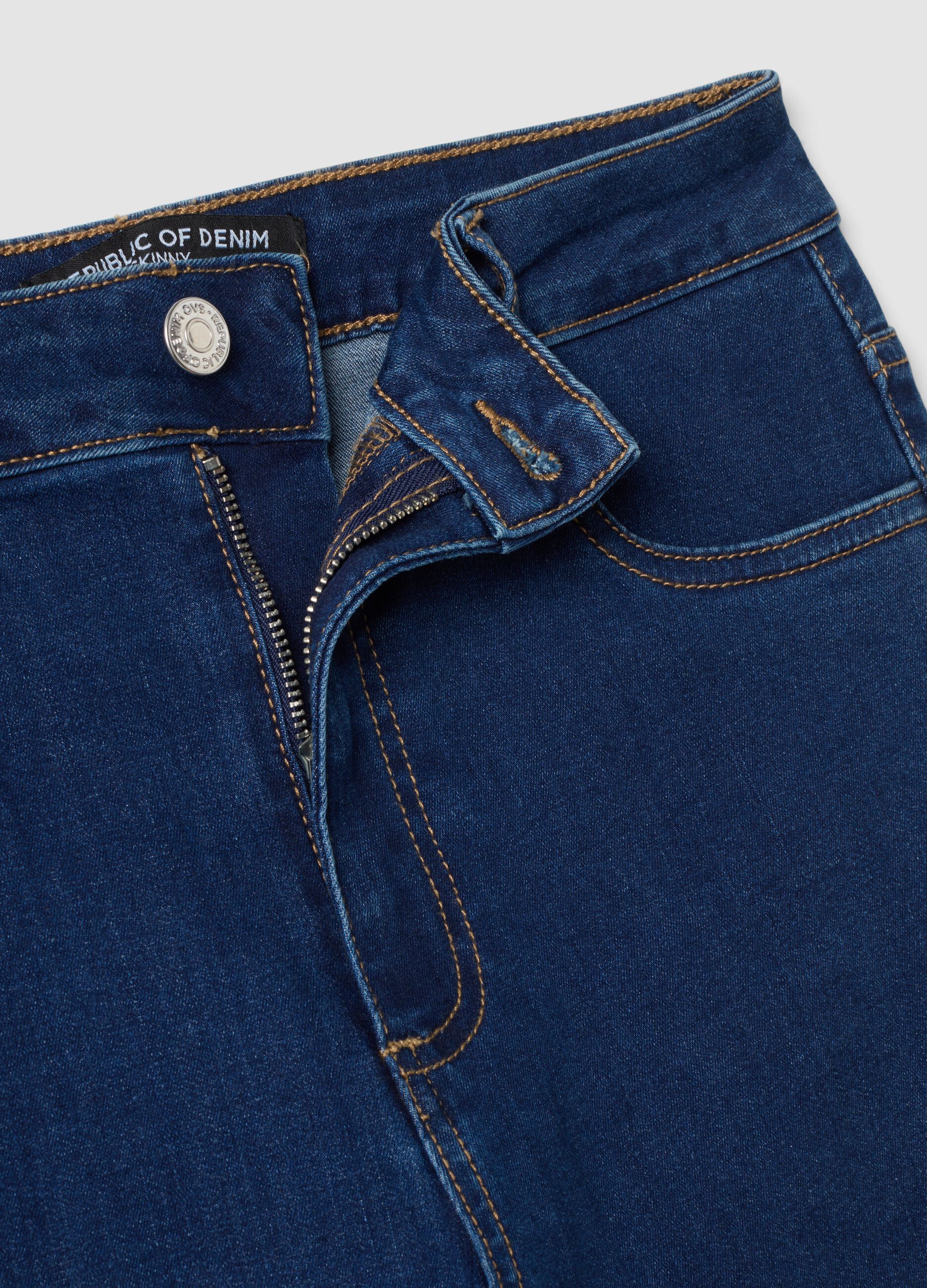 Blue skinny-fit jeans in stretch cotton and viscose