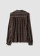 Brown checked pure viscose shirt with bow tie_2