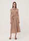 Multicolour pure viscose striped midi dress, regular fit_0