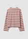 Pink pure cotton striped sweatshirt with crew neck, relaxed fit_6