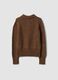 Brown wool-blend cardigan with polo collar_6