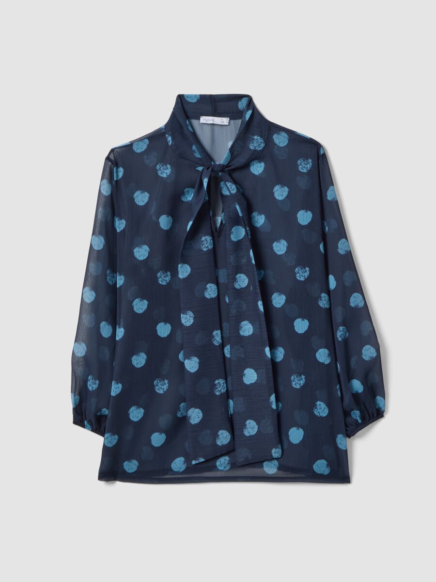 Multicolour Long Sleeve Blouse with Polka Dots, Regular Fit_4