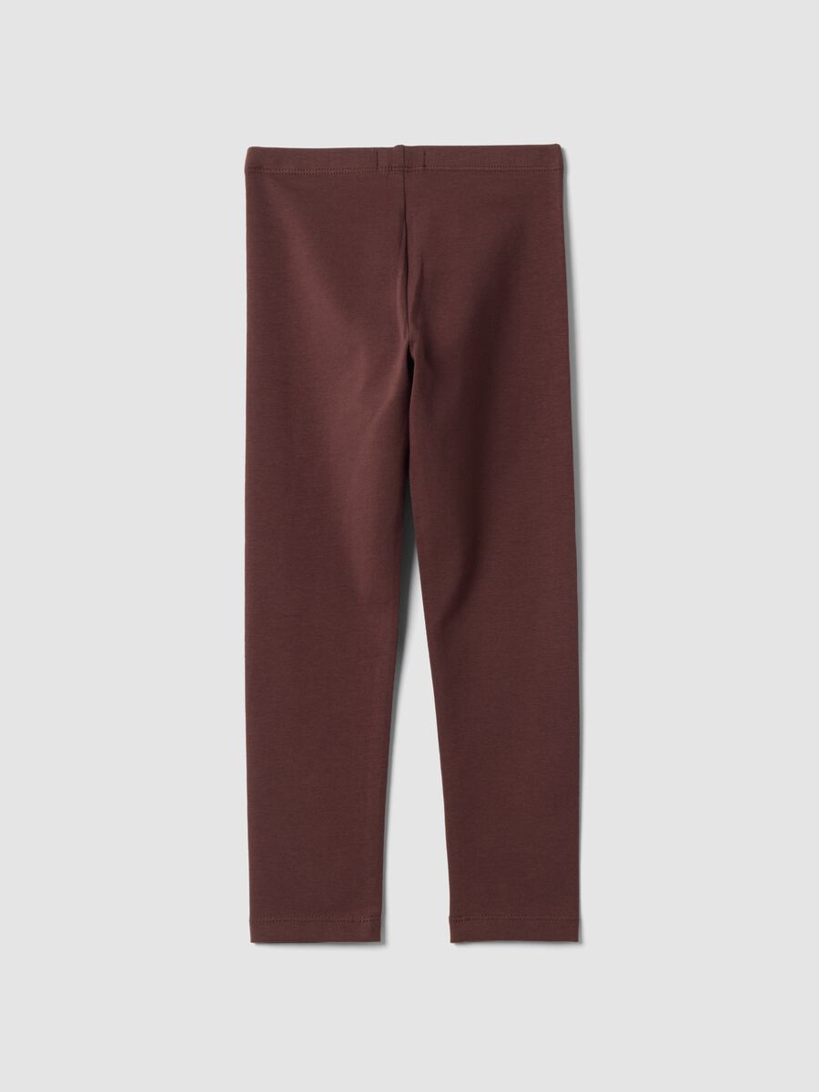 Brown skinny-fit stretch cotton leggings_1