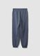 Grey oversized pure cotton jogger trousers with "Get Hyped" slogan for boys_5