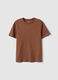 Brown pure cotton crew neck T-shirt regular fit_4