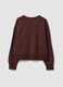 Brown cotton-blend sweatshirt with crew neck and teddy print_5