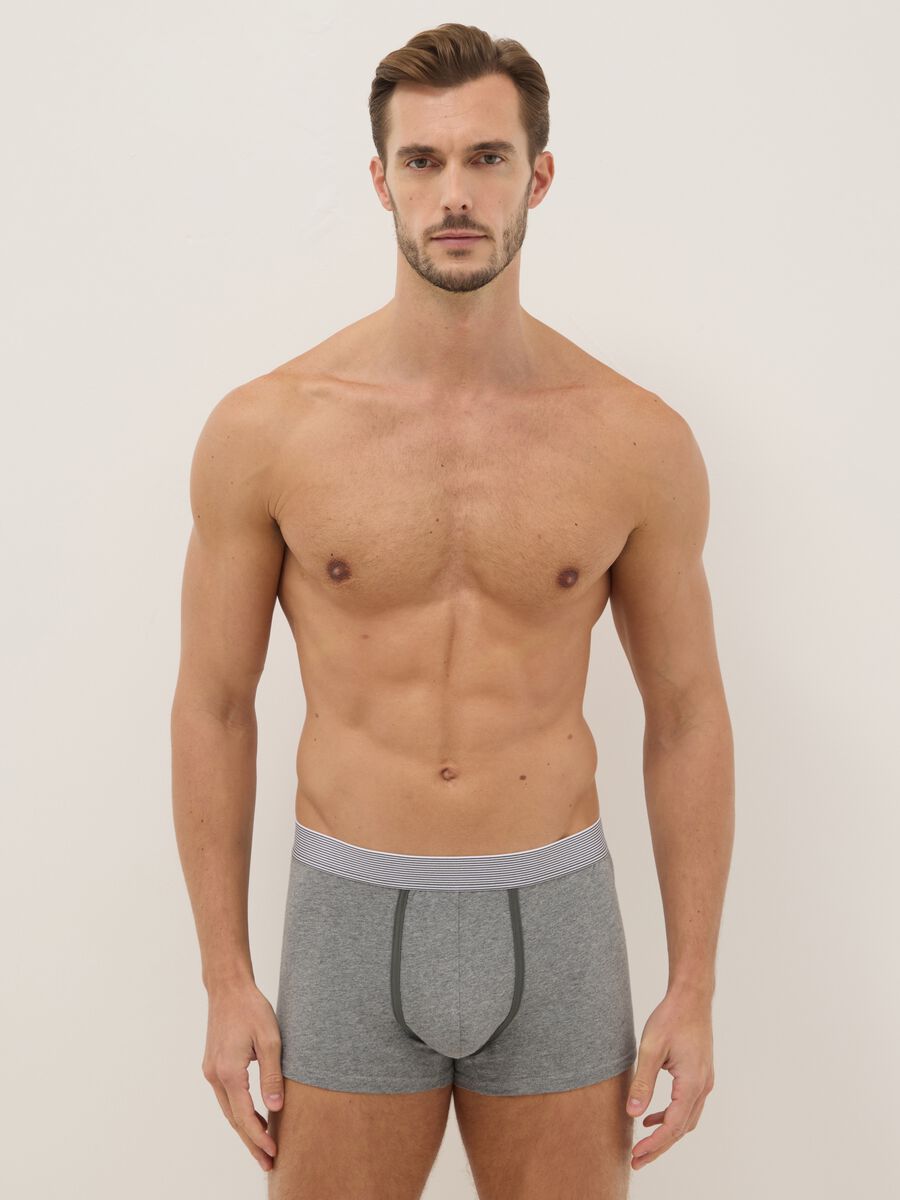 Tripack boxer in cotone organico elasticizzato multicolor regular fit_0