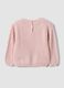 Pink knitted crew-neck jumper for baby girl_1