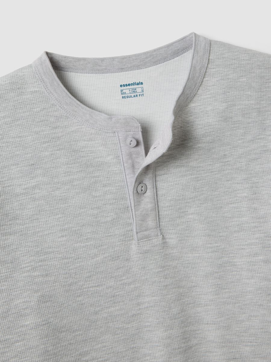 Grey honeycomb viscose-blend T-shirt, regular fit_1