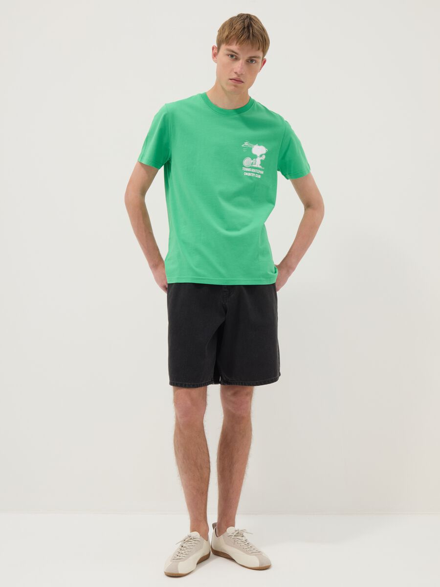Green pure cotton short-sleeve T-shirt_2