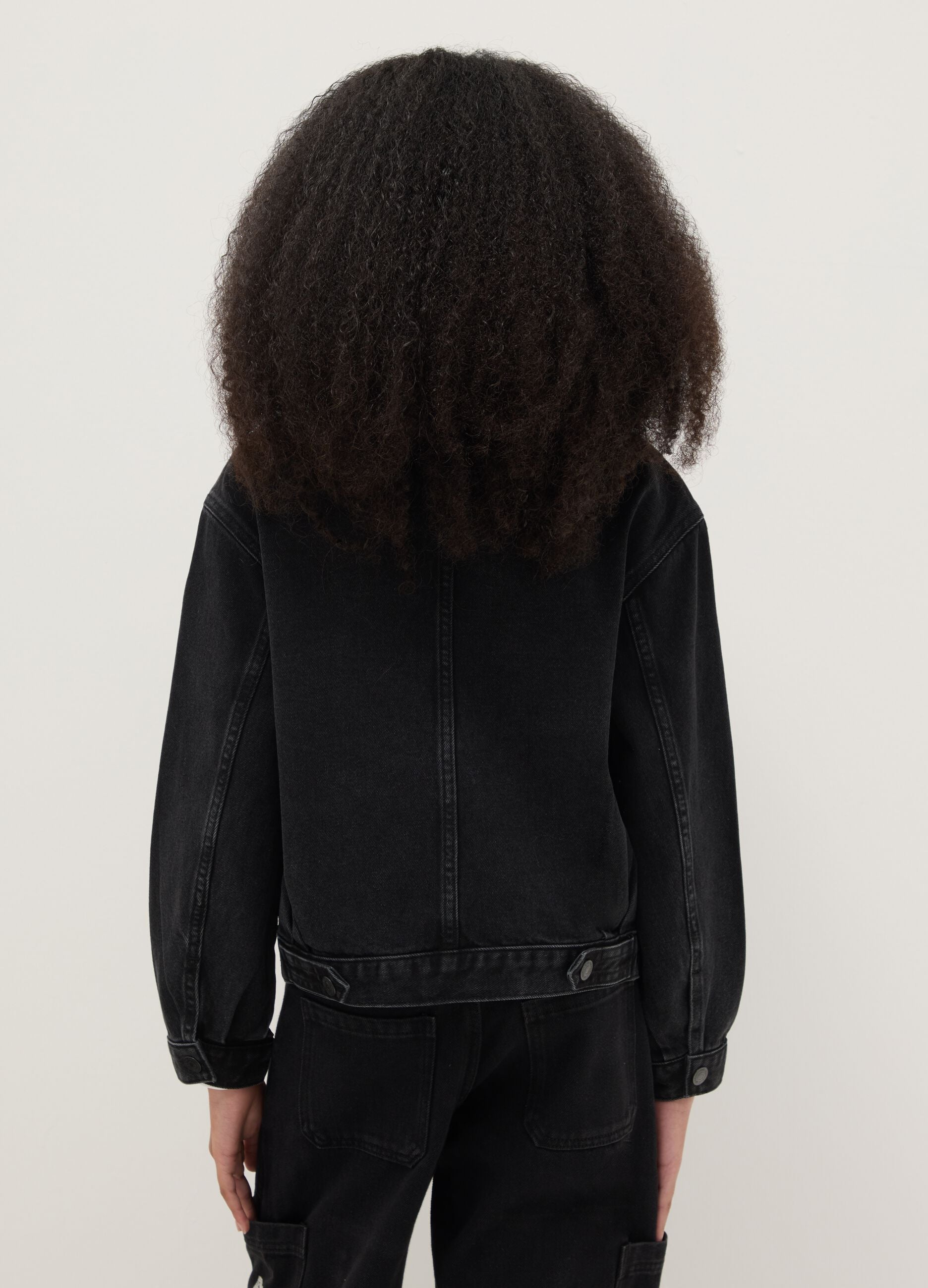 Girl's pure cotton black jacket regular fit
