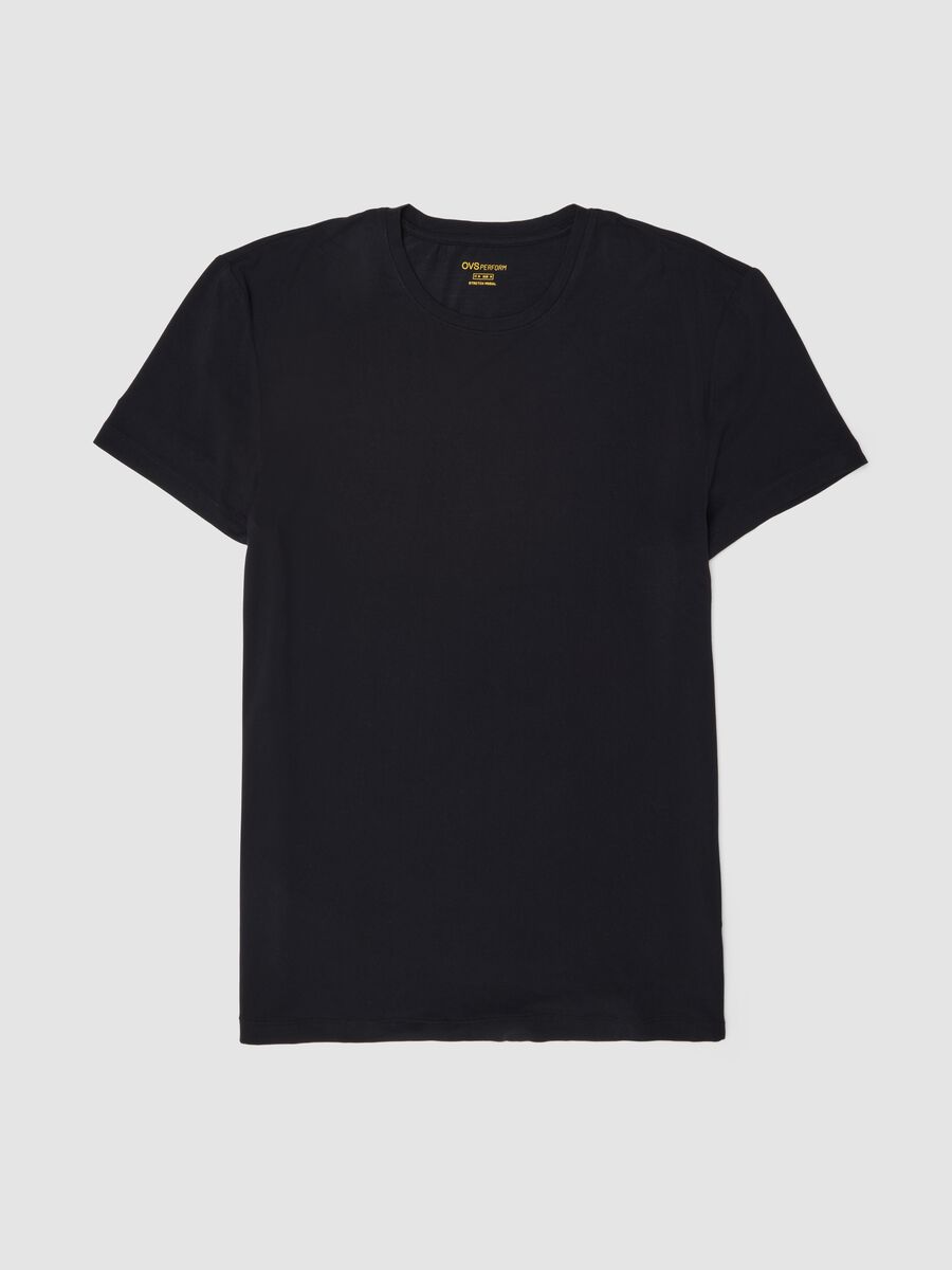 Black stretch modal T-shirt, regular fit_4