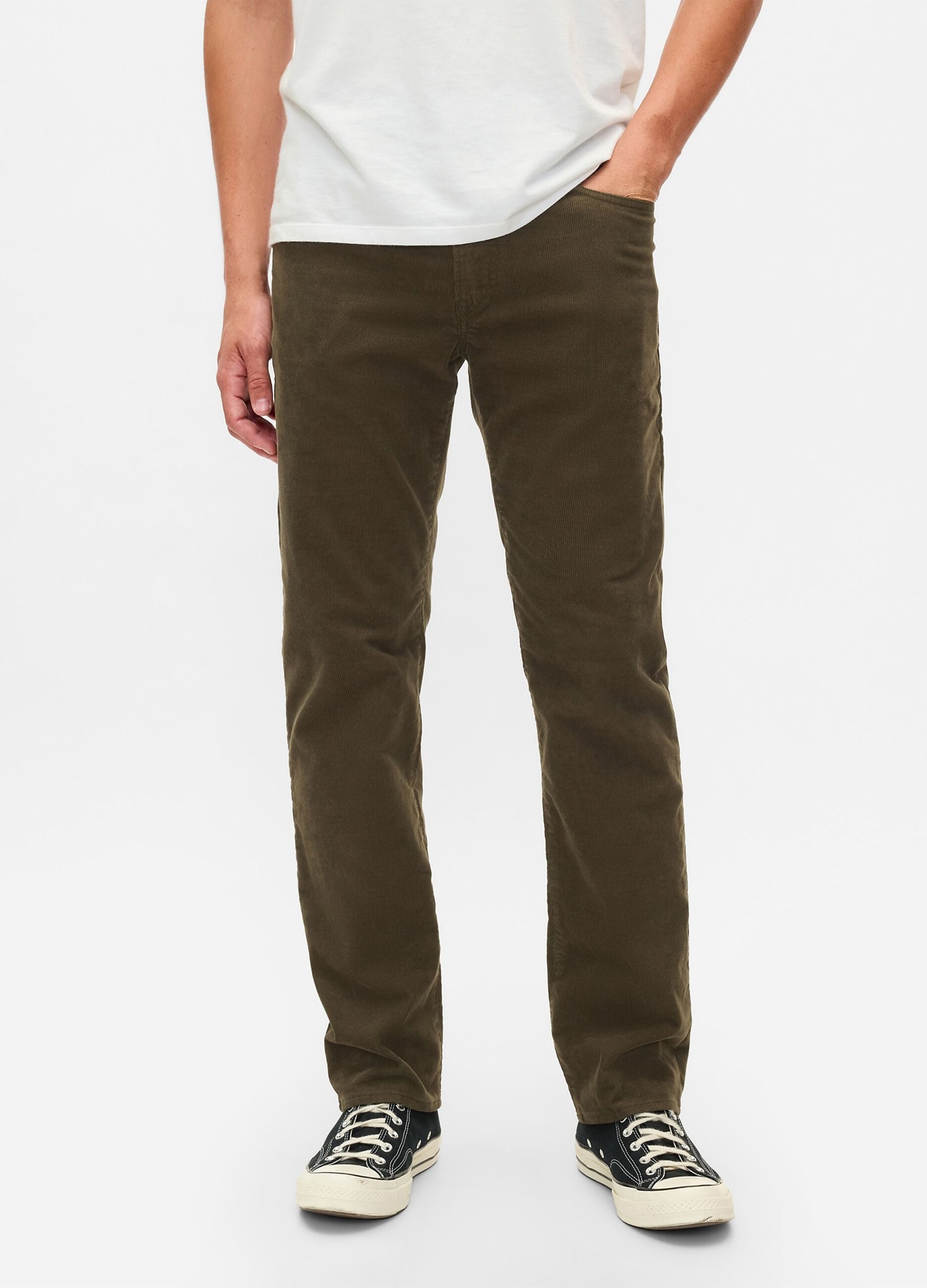 Straight-fit trousers in stretch corduroy
