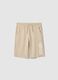 Boys' regular fit beige pure cotton shorts with print_3